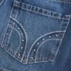 Low-Rise Studded Denim Mini Skort