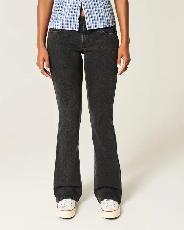 Low-Rise Washed Black Bootcut Jeans Low-Rise Washed Black Bootcut Jeans