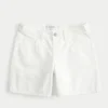 Low-Rise White Adjustable Waistband Baggy Jort