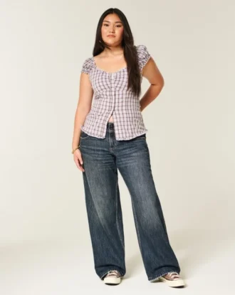 Low-Rise Y2K Dark Wash Baggy Jeans