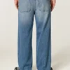 Medium Wash Alien Graphic Baggy Jeans