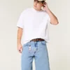 Medium Wash Baggy Denim Shorts