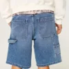 Medium Wash Baggy Painter Denim Shorts