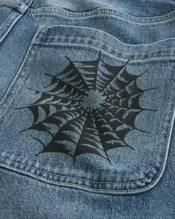 Medium Wash Doodle Baggy Jeans Medium Wash Doodle Baggy Jeans