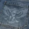 Medium Wash Eagle Graphic Skater Baggy Jeans Medium Wash Eagle Graphic Skater Baggy Jeans
