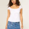 Medium Wash Embroidered Chain Denim Mini Skort