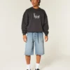 Medium Wash Super Baggy Denim Shorts
