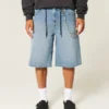 Medium Wash Super Baggy Denim Shorts