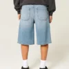Medium Wash Super Baggy Denim Shorts
