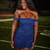 Mesh Off-the-Shoulder Bodycon Dress Mesh Off-the-Shoulder Bodycon Dress