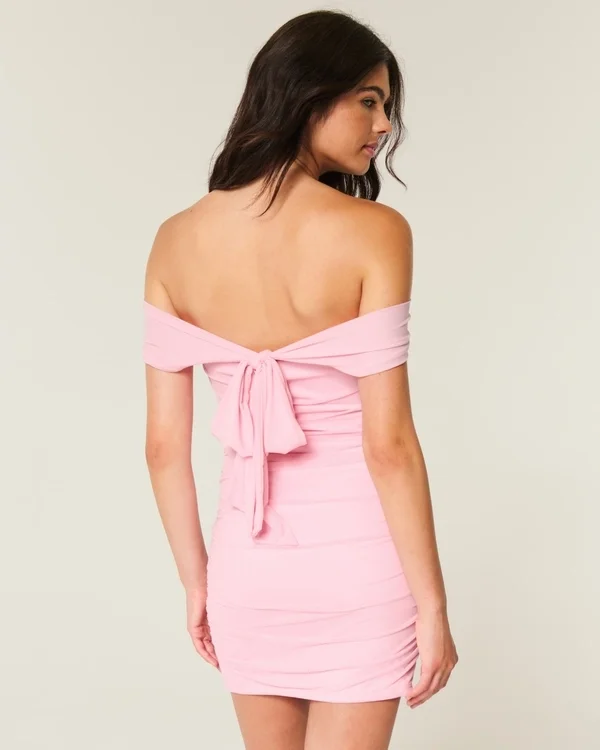 Mesh Off-the-Shoulder Bodycon Dress Mesh Off-the-Shoulder Bodycon Dress