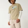 Mid-Thigh Linen-Blend Pull-On Shorts