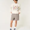 Mid-Thigh Linen-Blend Pull-On Shorts