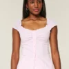 On/Off-the-Shoulder Poplin Blouse