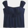 On/Off-the-Shoulder Scoop Babydoll Top