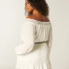 On/Off-the-Shoulder Woven Dress