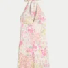 Open-Back Crepe Halter Dress