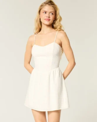 Open-Back Crosshatch Skort Dress Open-Back Crosshatch Skort Dress