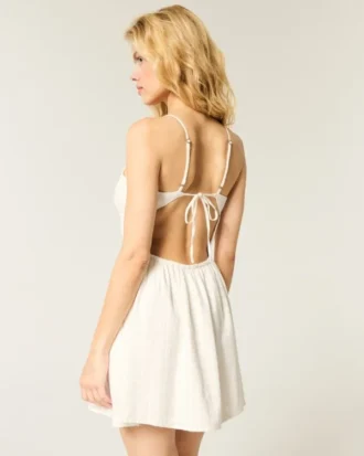 Open-Back Crosshatch Skort Dress Open-Back Crosshatch Skort Dress