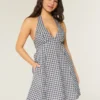 Open Back Halter Mini Dress