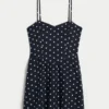 Open-Back Linen-Blend Mini Dress