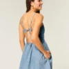 Open-Back Linen-Blend Skort Dress