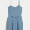 Open-Back Linen-Blend Skort Dress