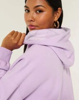 Oversized Camo-Lined Hood Hoodie