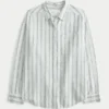 Oversized Linen-Blend Shirt