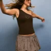 Plaid Bubble Mini Skirt