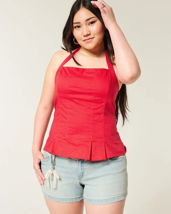 Pleated Open-Back Halter Top Pleated Open-Back Halter Top