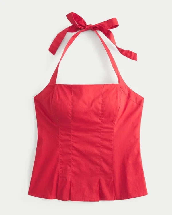 Pleated Open-Back Halter Top Pleated Open-Back Halter Top