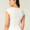 Pointelle Square-Neck Top