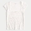 Pointelle Square-Neck Top