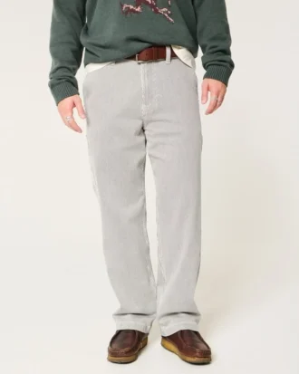 Railroad Stripe Baggy Painter Jeans