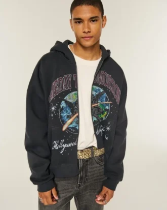 rectangle fit someday tomorrow graphic embellished zip up hoodie 1 330x413 - Rectangle Fit Someday Tomorrow Graphic Embellished Zip-Up Hoodie