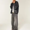 Rectangle Fit Someday Tomorrow Graphic Embellished Zip-Up Hoodie