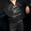 Rectangle Fit Someday Tomorrow Graphic Embellished Zip-Up Hoodie