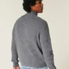 Relaxed Graphic Zip-Up Sweater