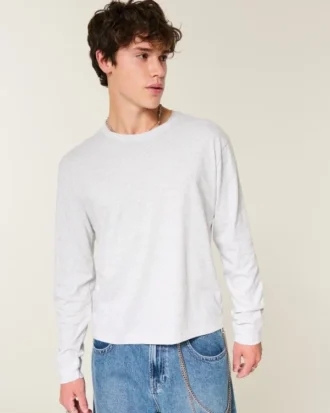 Relaxed Long-Sleeve Cotton Crew T-Shirt