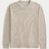 Relaxed Long-Sleeve Thermal Crew T-Shirt