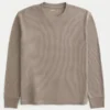 Relaxed Long-Sleeve Thermal Crew T-Shirt