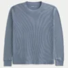 Relaxed Long-Sleeve Thermal Crew T-Shirt