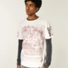 Relaxed Mixed Graphic Tee