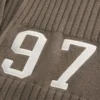 Relaxed Number Graphic Zip-Up Sweater