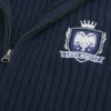 Relaxed Zip-Up Emblem Sweater