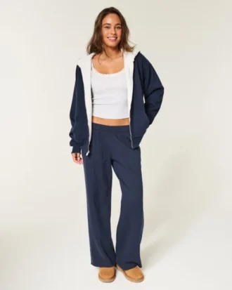 Reversible Faux Fur-Lined Fleece Zip-Up Hoodie