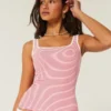 Ribbed Seamless Fabric Square-Neck Tank