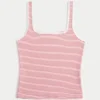 Ribbed Seamless Fabric Square-Neck Tank