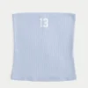 Ribbed Strapless Graphic Tube Top